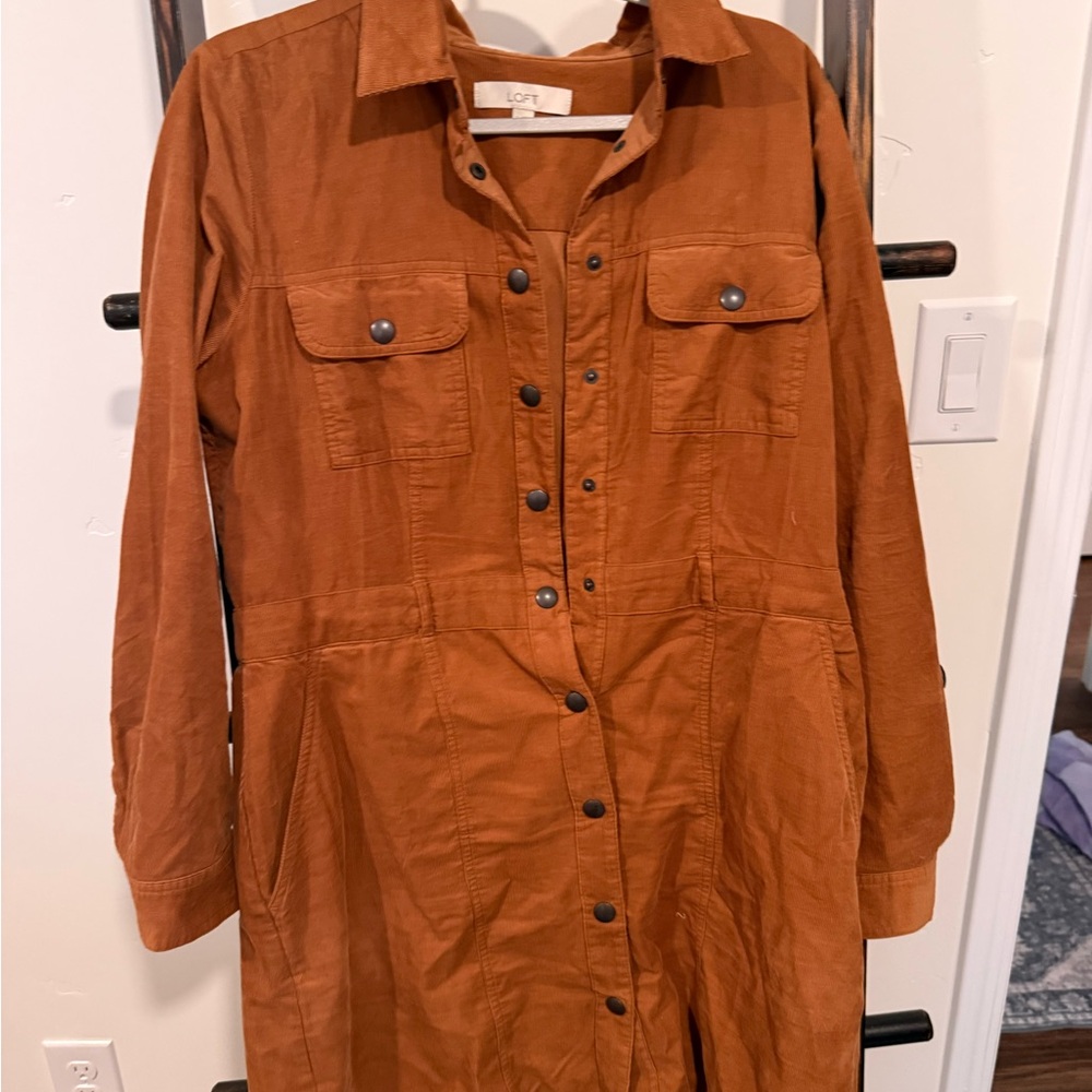LOFT Rust Shirt Dress